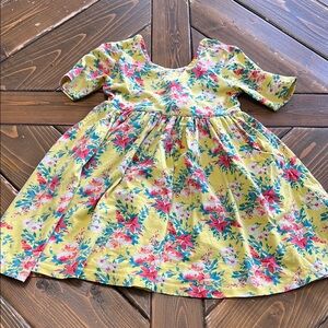 Floral Yellow Kids Dress